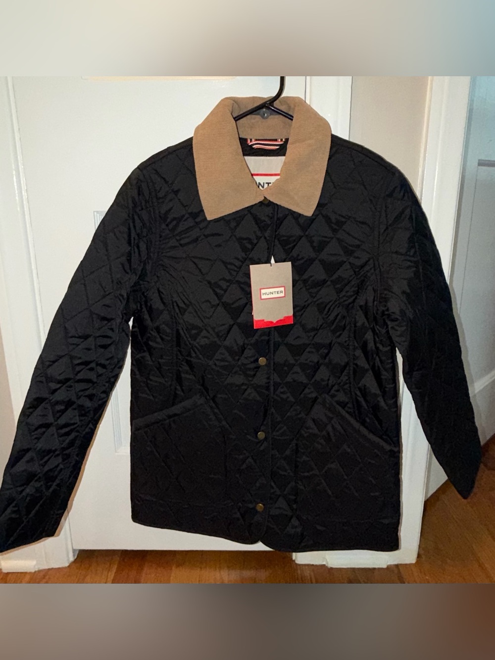 Hunter Rachel Quilted Coat Women Black New